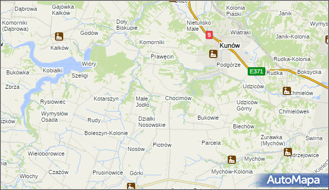 mapa Chocimów, Chocimów na mapie Targeo