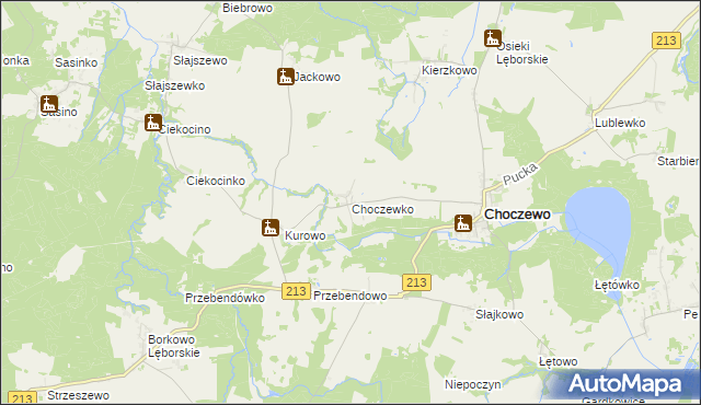 mapa Choczewko, Choczewko na mapie Targeo
