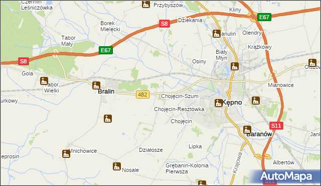 mapa Chojęcin-Szum, Chojęcin-Szum na mapie Targeo