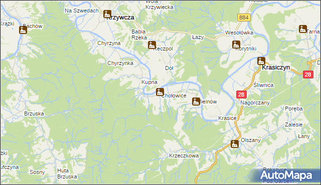 mapa Chołowice, Chołowice na mapie Targeo