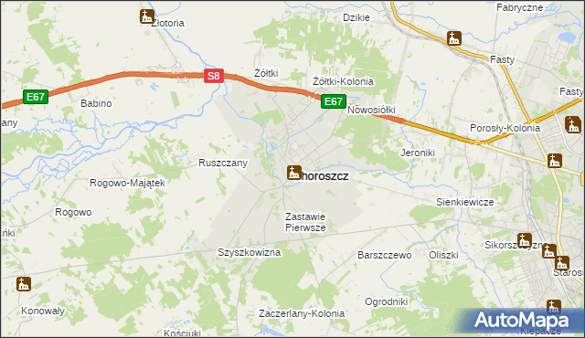 mapa Choroszcz, Choroszcz na mapie Targeo