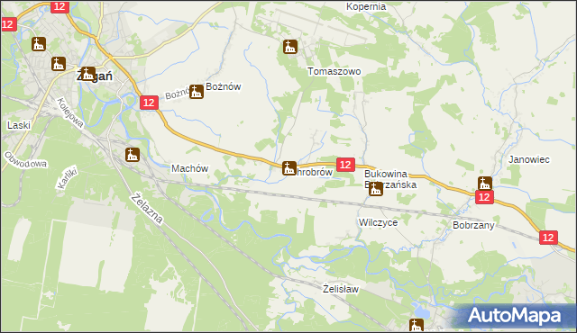 mapa Chrobrów, Chrobrów na mapie Targeo