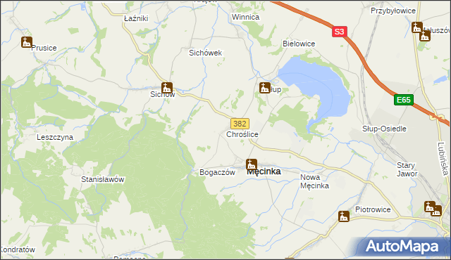 mapa Chroślice, Chroślice na mapie Targeo