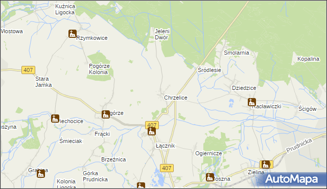 mapa Chrzelice, Chrzelice na mapie Targeo