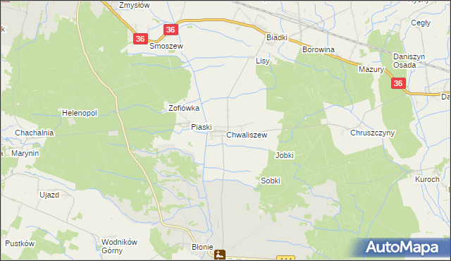 mapa Chwaliszew, Chwaliszew na mapie Targeo