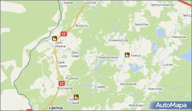 mapa Chwaliszowice, Chwaliszowice na mapie Targeo