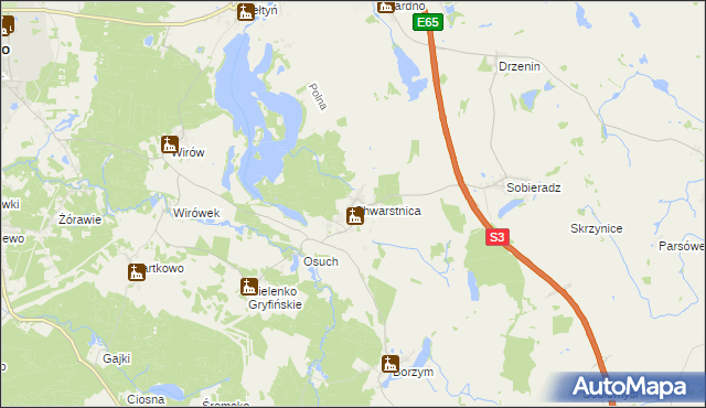 mapa Chwarstnica, Chwarstnica na mapie Targeo