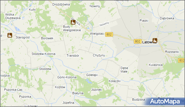 mapa Chyżyny, Chyżyny na mapie Targeo