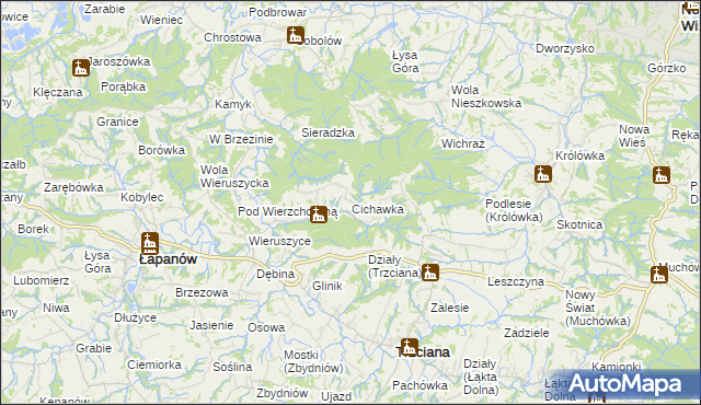 mapa Cichawka, Cichawka na mapie Targeo