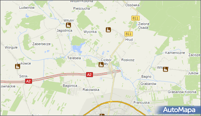 mapa Cicibór Mały, Cicibór Mały na mapie Targeo