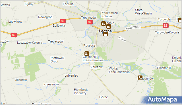 mapa Ciechanki Łęczyńskie, Ciechanki Łęczyńskie na mapie Targeo