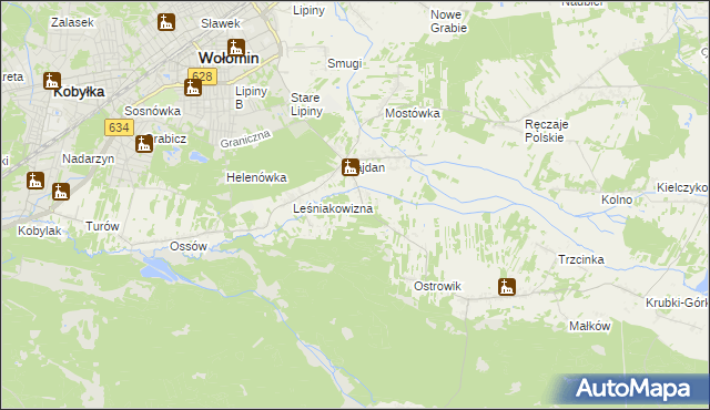 mapa Cięciwa gmina Wołomin, Cięciwa gmina Wołomin na mapie Targeo
