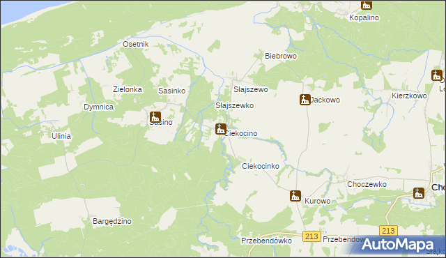 mapa Ciekocino, Ciekocino na mapie Targeo