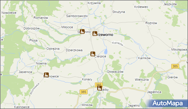 mapa Cierpice gmina Przeworno, Cierpice gmina Przeworno na mapie Targeo