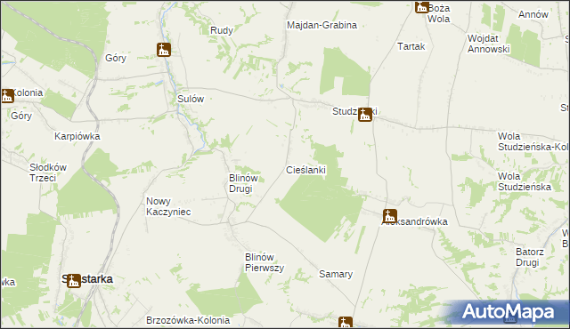 mapa Cieślanki, Cieślanki na mapie Targeo