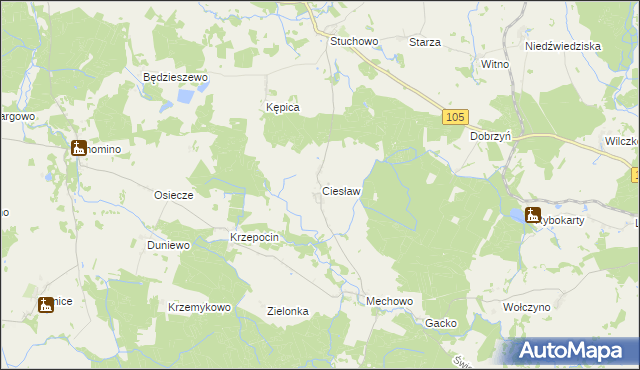 mapa Ciesław, Ciesław na mapie Targeo