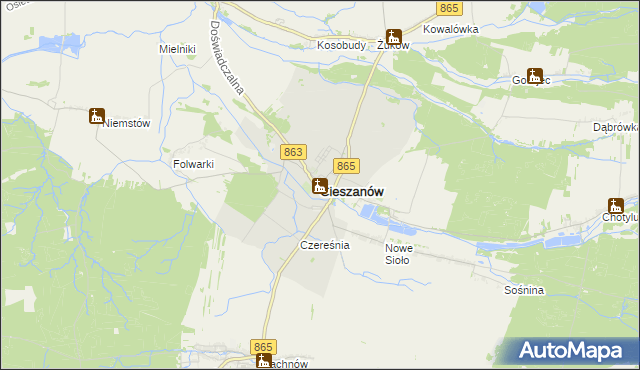 mapa Cieszanów, Cieszanów na mapie Targeo