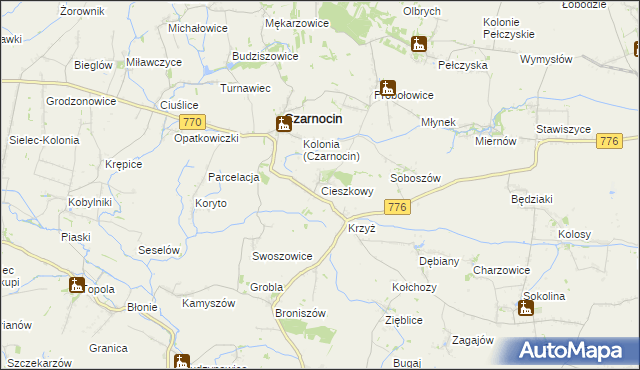 mapa Cieszkowy, Cieszkowy na mapie Targeo