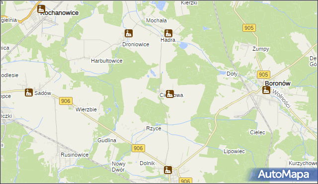 mapa Cieszowa, Cieszowa na mapie Targeo