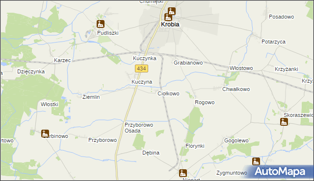 mapa Ciołkowo, Ciołkowo na mapie Targeo