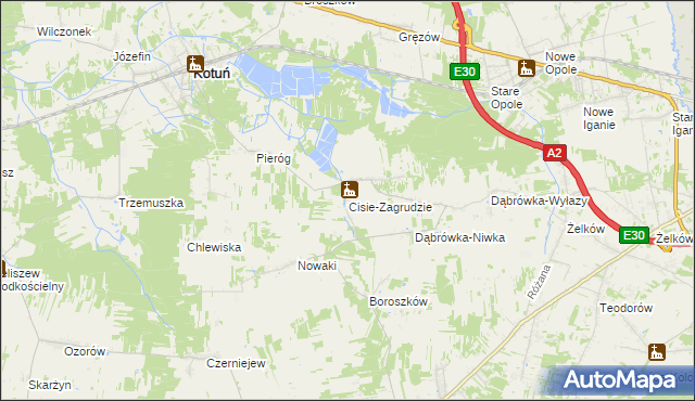 mapa Cisie-Zagrudzie, Cisie-Zagrudzie na mapie Targeo