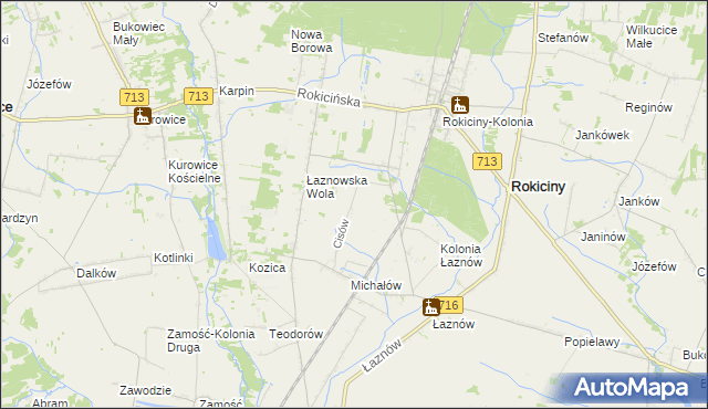 mapa Cisów gmina Rokiciny, Cisów gmina Rokiciny na mapie Targeo