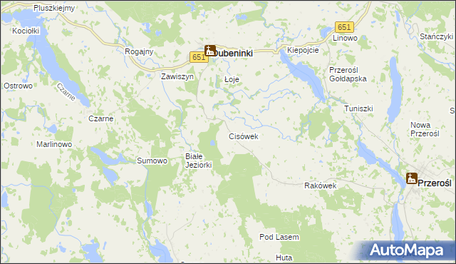 mapa Cisówek gmina Dubeninki, Cisówek gmina Dubeninki na mapie Targeo