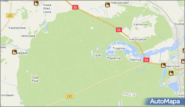 mapa Cisze, Cisze na mapie Targeo