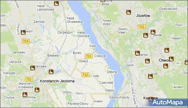 mapa Ciszyca gmina Konstancin-Jeziorna, Ciszyca gmina Konstancin-Jeziorna na mapie Targeo
