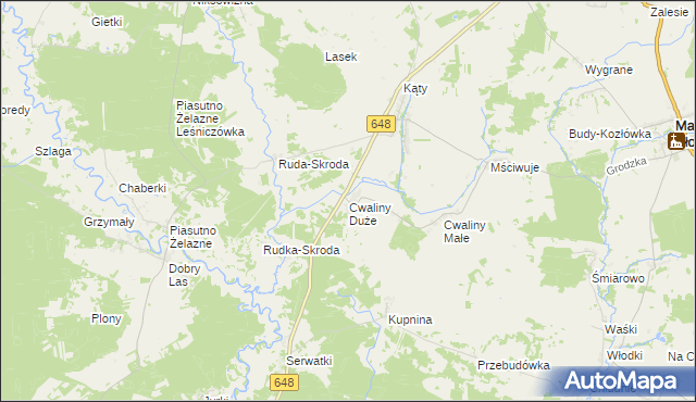 mapa Cwaliny Duże, Cwaliny Duże na mapie Targeo