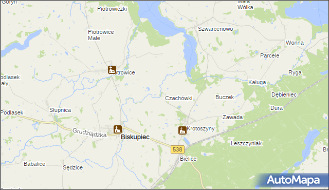 mapa Czachówki, Czachówki na mapie Targeo