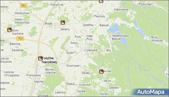 mapa Czajkowa, Czajkowa na mapie Targeo