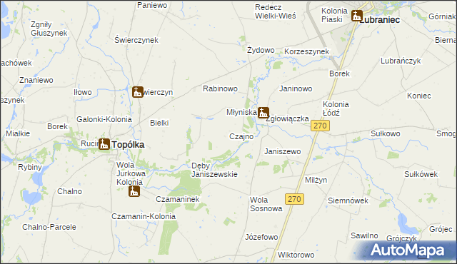 mapa Czajno, Czajno na mapie Targeo