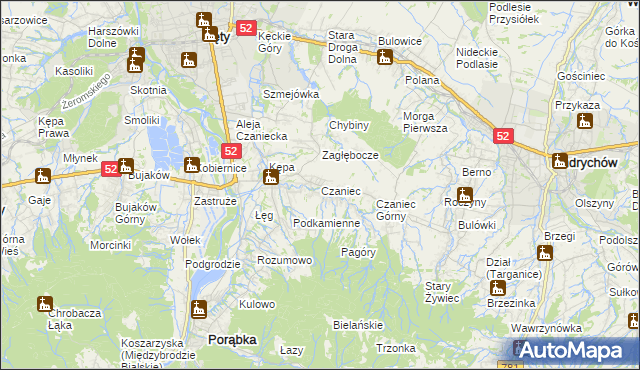 mapa Czaniec, Czaniec na mapie Targeo