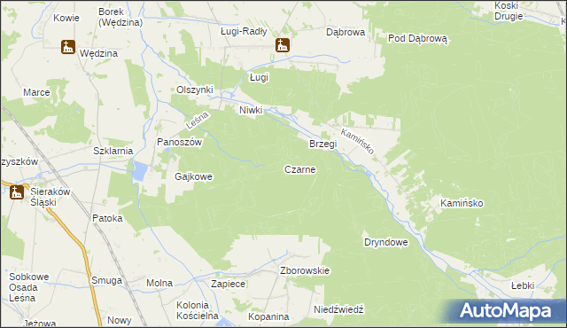 mapa Czarne gmina Ciasna, Czarne gmina Ciasna na mapie Targeo
