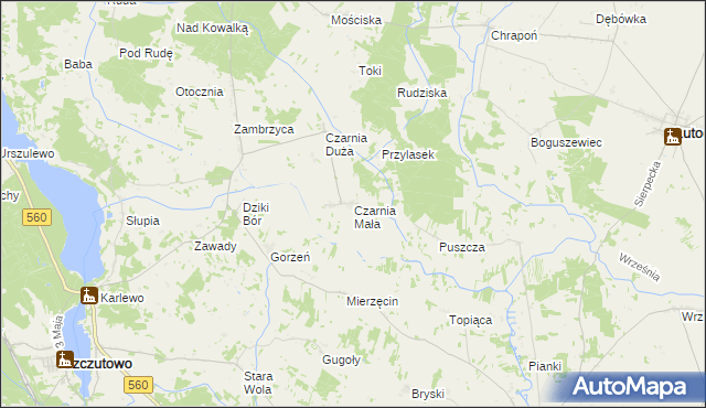 mapa Czarnia Mała, Czarnia Mała na mapie Targeo