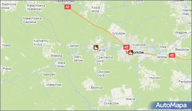 mapa Czarniecka Góra, Czarniecka Góra na mapie Targeo