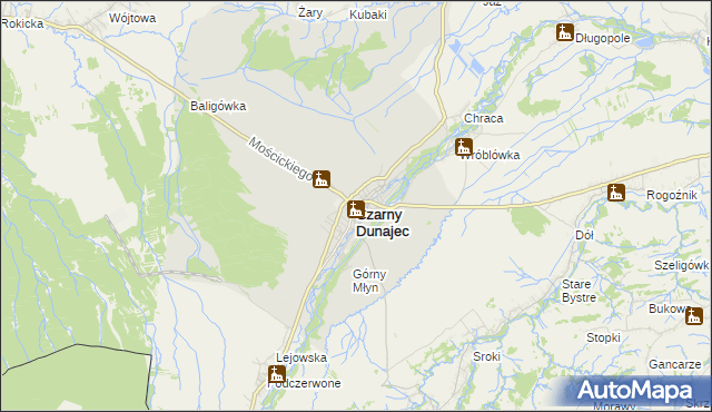 mapa Czarny Dunajec, Czarny Dunajec na mapie Targeo