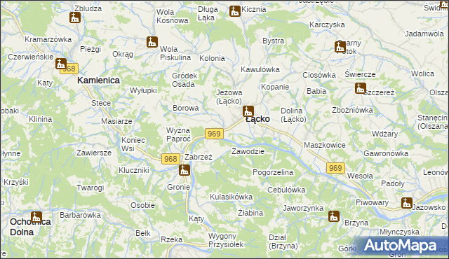 mapa Czerniec gmina Łącko, Czerniec gmina Łącko na mapie Targeo