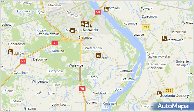 mapa Czersk gmina Góra Kalwaria, Czersk gmina Góra Kalwaria na mapie Targeo