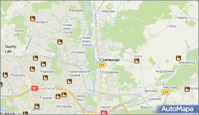 mapa Czerwonak, Czerwonak na mapie Targeo