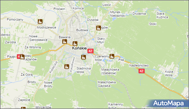 mapa Czerwony Most, Czerwony Most na mapie Targeo