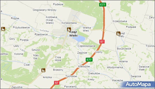 mapa Częstoszowice, Częstoszowice na mapie Targeo