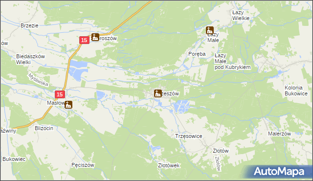 mapa Czeszów, Czeszów na mapie Targeo