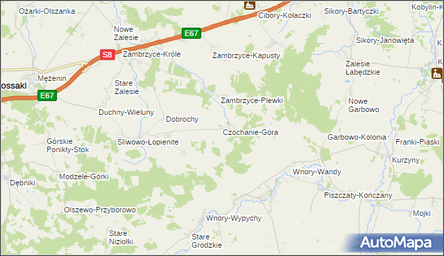 mapa Czochanie-Góra, Czochanie-Góra na mapie Targeo