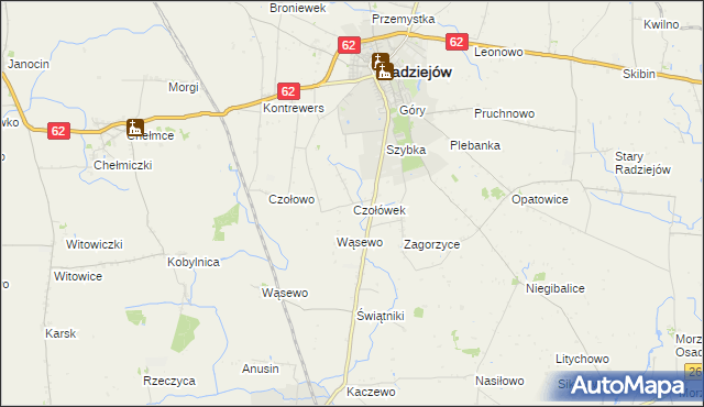 mapa Czołówek, Czołówek na mapie Targeo