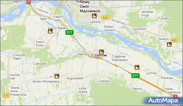 mapa Czosnów, Czosnów na mapie Targeo