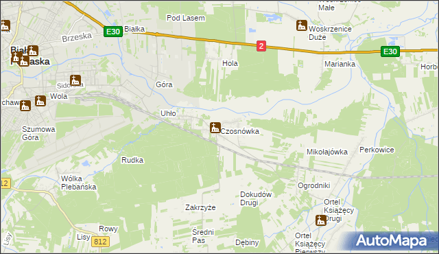 mapa Czosnówka, Czosnówka na mapie Targeo