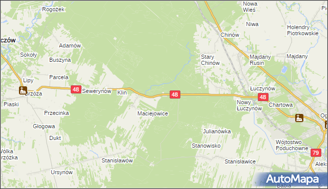 mapa Cztery Kopce, Cztery Kopce na mapie Targeo