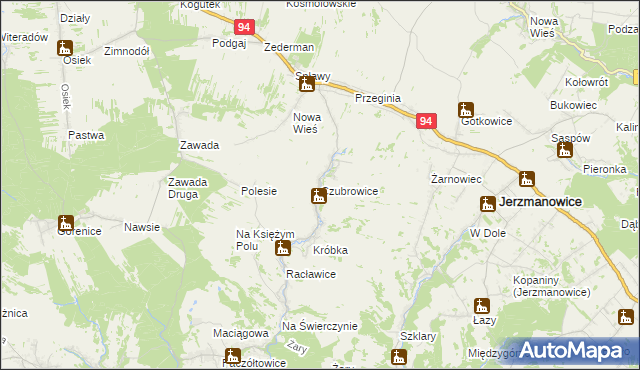 mapa Czubrowice, Czubrowice na mapie Targeo